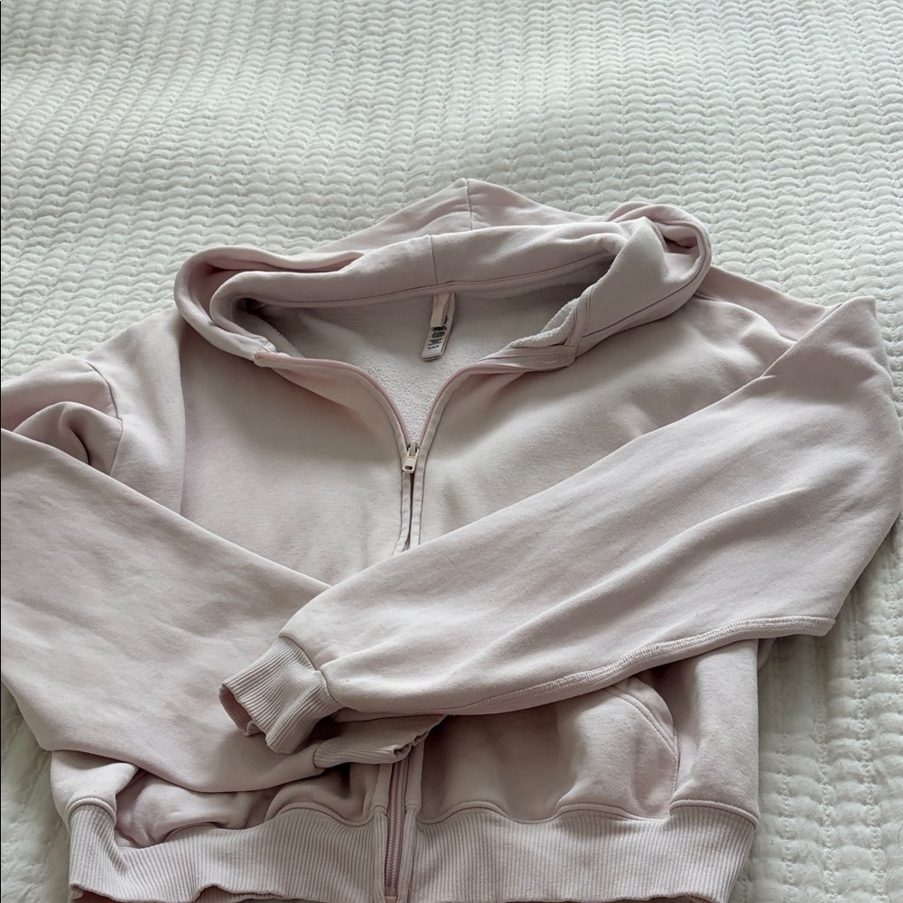 SKIMS Light Pink Zip-Up Hoodie